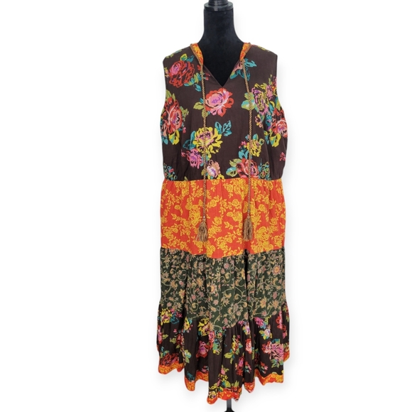 Women Within 22W Floral Sleeveless  Maxi Dress - Picture 1 of 14